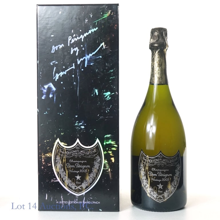 2003 Dom Perignon Champagne (David Lynch Ltd ed): 2003 Dom Perignon champagne - limited edition David Lynch design. 12.5% ABV. 750 ml. Original box and literature.