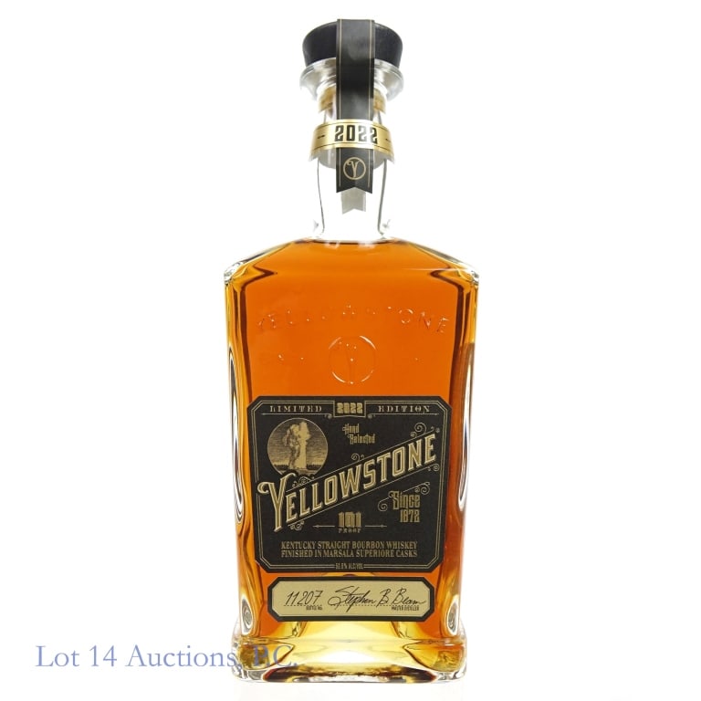 Yellowstone Limited Edition Bourbon (2022): Yellowstone Limited Edition Bourbon (2022), 101 Proof, 750 ml, Bottle #11207, 1mm tear in paper seal.