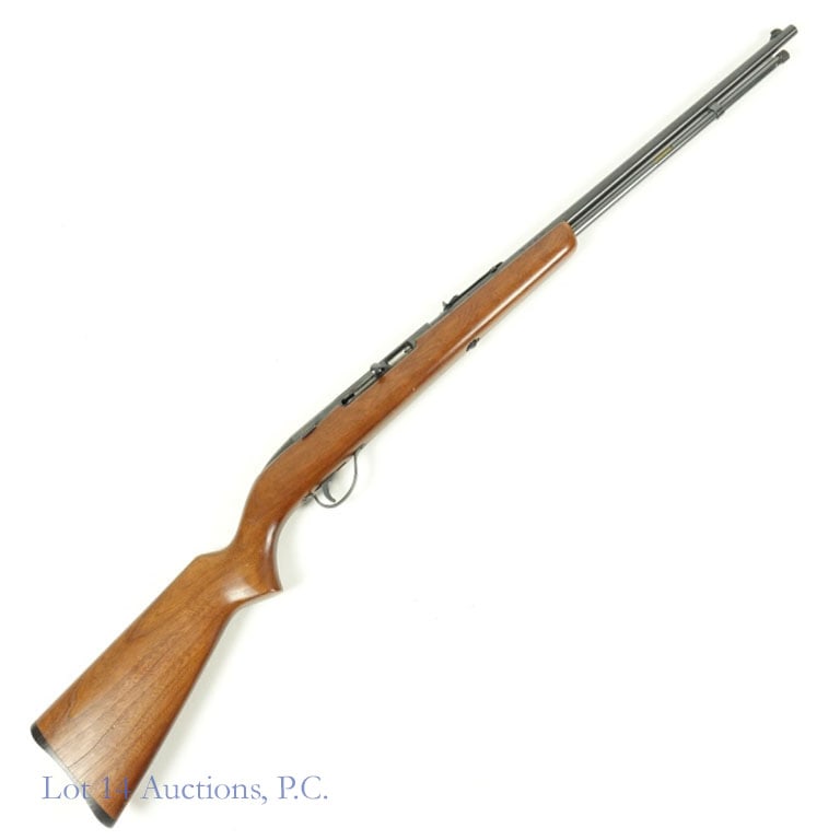 J.C. Higgins Model 25 .22 LR Bolt Action Rifle: J.C. Higgins Model 25 .22 Long Rifle Bolt Action Rifle, made by Sears Roebuck & Co. 583-2500 (catalog no.) No serial number. Some light scuffs and scratches to stock. Firearms: Lot 14 Auctions, P.C. o