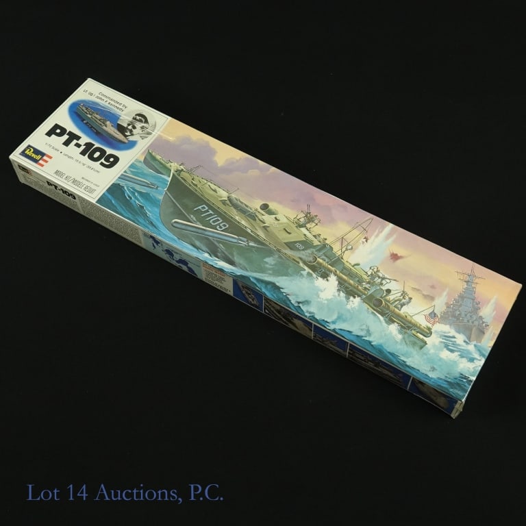 Revell Lt John F Kennedy PT-109 Model Kit Unopened: Vintage 80's Lt John F Kennedy Revell PT-109 1/72 scale plastic model boat kit H-310 in unused and unopened condition.