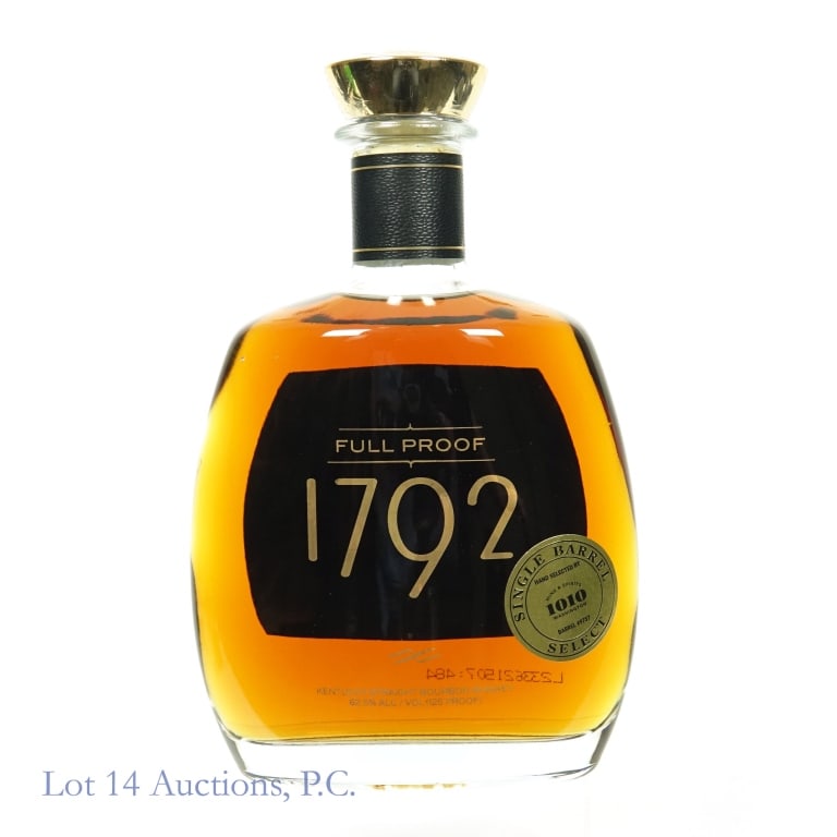 1792 Full Proof Bourbon Store Pick (2023): 1792 Full Proof Bourbon (2023), 125 Proof, 750 ml, 1010 Wine & Spirits, Barrel #9757.