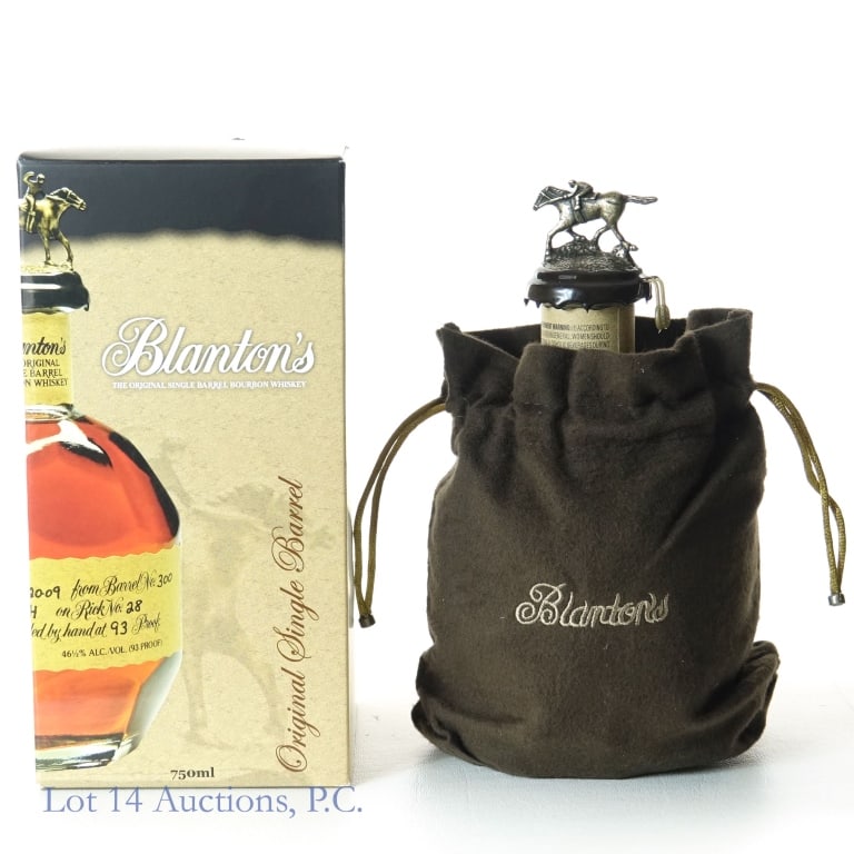 Blanton's Single Barrel Bourbon ("N"): Blanton's original single barrel Kentucky straight bourbon whiskey. 93 proof. 750 ml. Dumped on 11-9-23 from barrel no. 76 stored in warehouse H on Rick No. 68. Bottle No. 84. "N" bottle topper. Origi