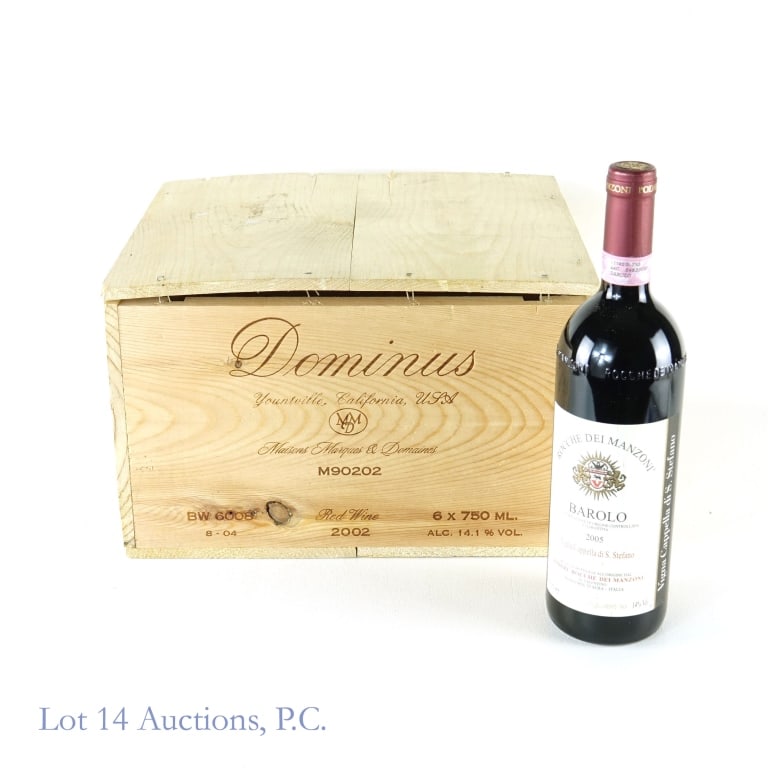 2005 Rocche dei Manzoni Barolo (1 bottle) & Crate: 2005 Rocche dei Manzoni Barolo, 14% ABV, 750 ml, Vintage: 2005, Region: Piedmont, Italy. Wooden crate included. Consignor (sole owner of bottles) stored wine at East Bank Storage in Chicago under appr