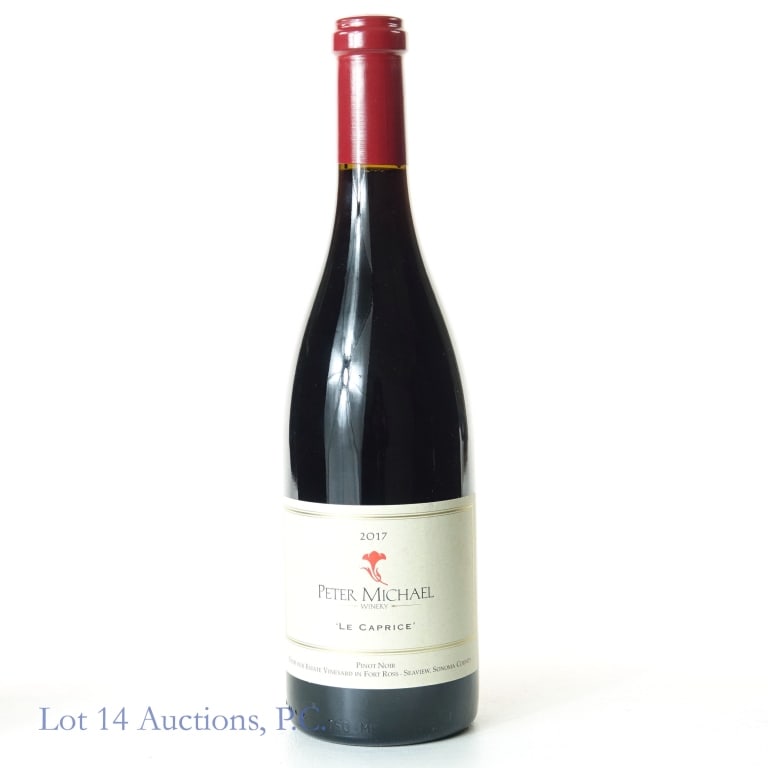 2017 Peter Michael Le Caprice Pinot Noir: 2017 Peter Michael Le Caprice Pinot Noir, 14.3% ABV, 750 ml, Vintage: 2017, Region: Sonoma County, California. Consignor (sole owner of bottles) stored wine at East Bank Storage in Chicago under appro