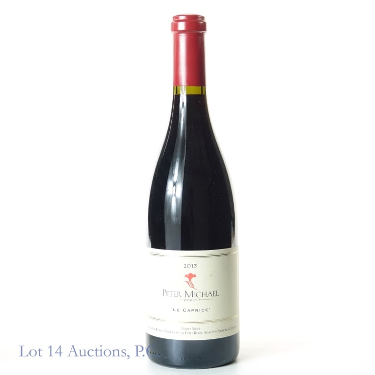 2013 Peter Michael Le Caprice Pinot Noir: 2013 Peter Michael Le Caprice Pinot Noir, 14.5% ABV, 750 ml, Vintage: 2013, Region: Sonoma County, California. "The 2013 Pinot Noir La Caprice is absolutely fabulous, with soft, velvety texture, fores