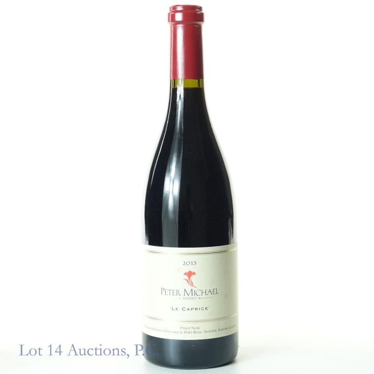 2013 Peter Michael Le Caprice Pinot Noir: 2013 Peter Michael Le Caprice Pinot Noir, 14.5% ABV, 750 ml, Vintage: 2013, Region: Sonoma County, California. "The 2013 Pinot Noir La Caprice is absolutely fabulous, with soft, velvety texture, fores