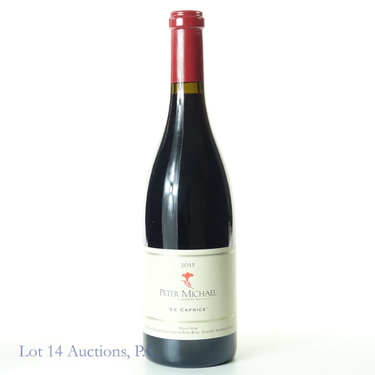 2013 Peter Michael Le Caprice Pinot Noir: 2013 Peter Michael Le Caprice Pinot Noir, 14.5% ABV, 750 ml, Vintage: 2013, Region: Sonoma County, California. "The 2013 Pinot Noir La Caprice is absolutely fabulous, with soft, velvety texture, fores