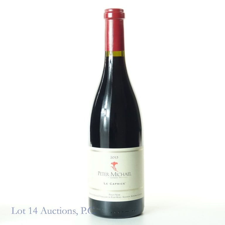 2013 Peter Michael Le Caprice Pinot Noir: 2013 Peter Michael Le Caprice Pinot Noir, 14.5% ABV, 750 ml, Vintage: 2013, Region: Sonoma County, California. "The 2013 Pinot Noir La Caprice is absolutely fabulous, with soft, velvety texture, fores