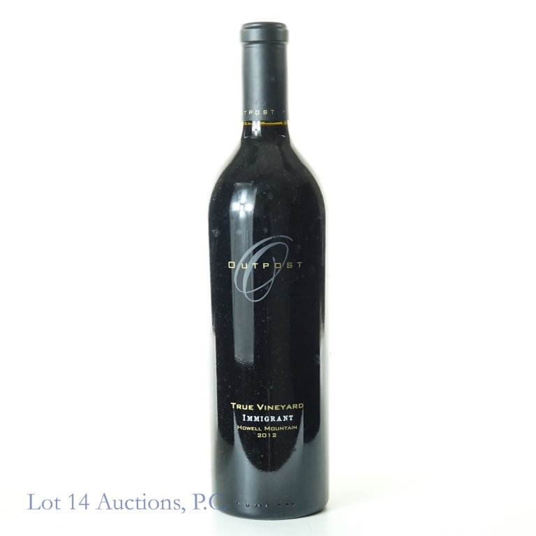 2012 Outpost True Vineyard Immigrant Red Blend: 2012 Outpost True Vineyard Immigrant Howell Mountain Red Blend, 14.5% ABV, 750 ml, Vintage: 2012, Region: Napa Valley, California. "The 2012 True Vineyard Immigrant, a blend of 39% Cabernet Sauvignon,