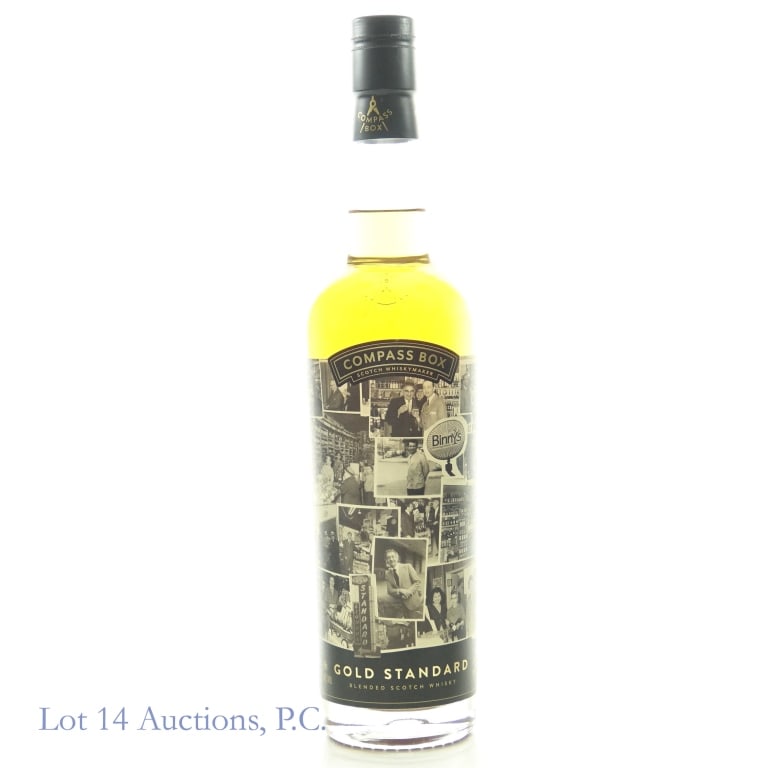 Compass Box Gold Standard Binny's 70th Ann. Scotch: Compass Box Gold Standard 70th Anniversary Binny's Edition, 92 Proof, 750 ml.