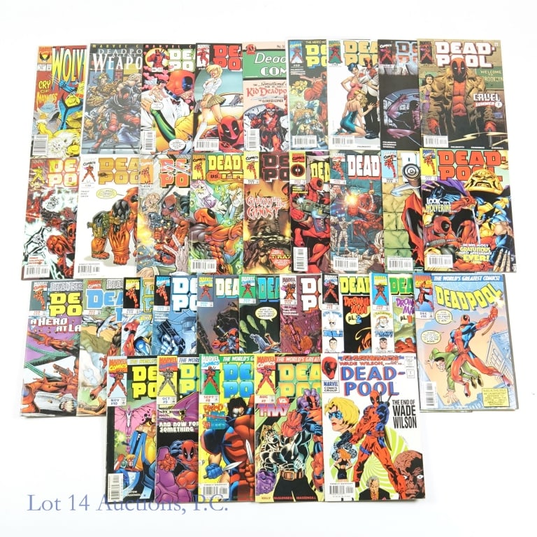 Deadpool 1997 Collection MARVEL (31): Deadpool ‘97 Collection MARVEL (31). A collection of Deadpool ‘97 comics and a Wolverine one as well. Deadpool ‘97: # -1, 7-17, 19, 23, 25, 27-31, 33, 34, 36, 37, 47-52, 56, 58. Key Issues: # -1