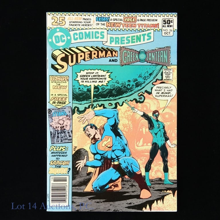 DC Comics Presents #26 (1): DC Comics Presents #26 (1). DC Comics Presents Superman and Green Lantern: #26. Key Issue: First team appearance of the new Teen Titans: Robin, Wonder Girl, Kid Flash, Cyborg, Raven, Beast Boy, Starfi