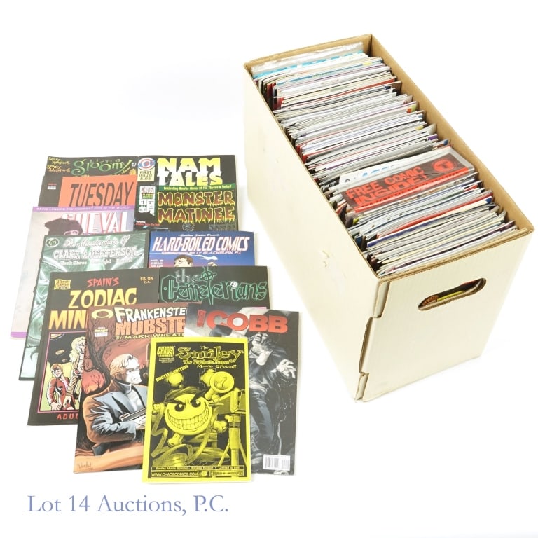 "Darlene and David" Collection of Comics (+175): "Darlene and David" Collection of Comics (+175). An 18" box of assorted comic books of various titles including The Walking Dead, Love and Capes and The DNA Hacker Chronicles. Content has not been rea