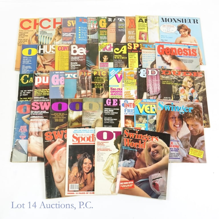 Adult Magazines - Various Titles (46): Mature. Lot of Asst. Adult Magazines (46). Some titles include: Genesis, Duke, Topper and Monsieur. Please see photos for other fancy titles and condition.