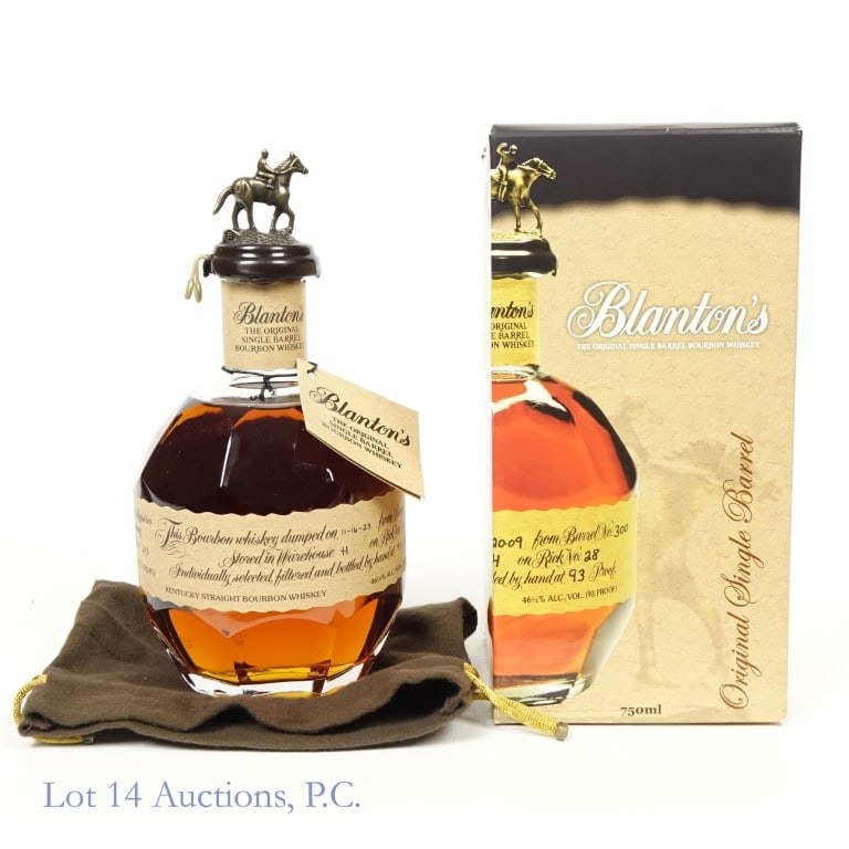 Blanton's Single Barrel Bourbon "B": Blanton's Single Barrel Bourbon, 93 Proof, 750 ml, Letter B, Dump Date: 11-16-23, Barrel #1135, Bottle #213, Box and bag included.