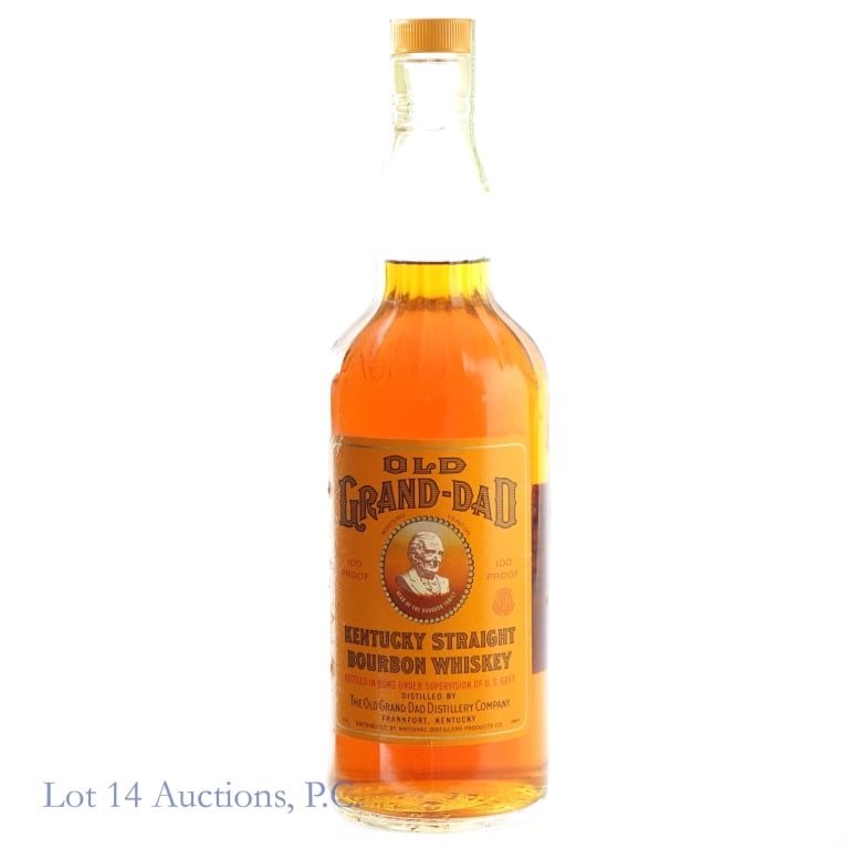 1972 Old Grand-Dad Bourbon: Old Grand-Dad Bottled-In-Bond Bourbon, 100 Proof, 4/5 Quart, Bottled: Fall 1972, Made: Spring 1967.