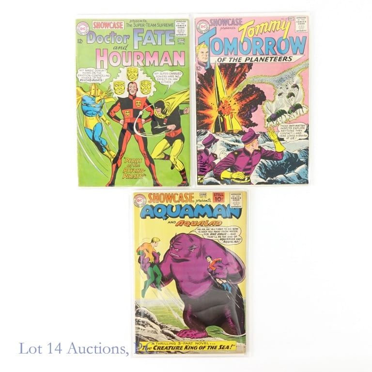 DC Comics Showcase #32 #47 #56 (1961-1965): DC Comics Showcase #32 #47 #56 (1961-1965) (3 Comic Books Total). Story by Jack Miller. Art & Illustrations by Nick Cardy. Cover by Nick Cardy. Showcase #32 is the 1st appearance of the Creature King 