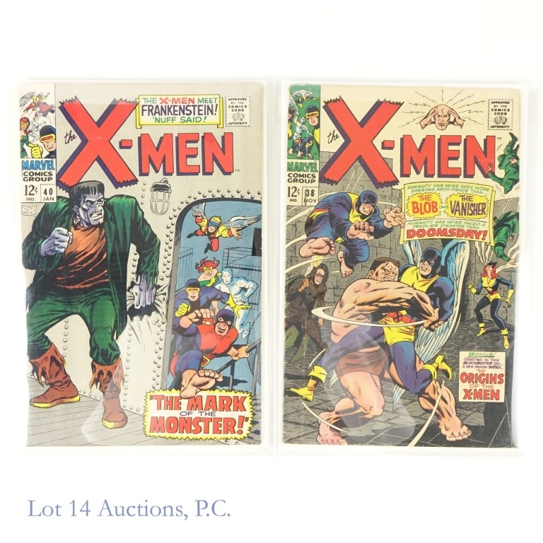 Marvel Comics The X-Men #38 #40 (1967-1968): Marvel Comics The Uncanny X-Men #38 #40 (1967-1968) (2 Comic Books Total). Story by Roy Thomas. Art & Illustrations by Dan Adkins. Cover by Dan Adkins. X-Men #38 is when the origin backup stories begi