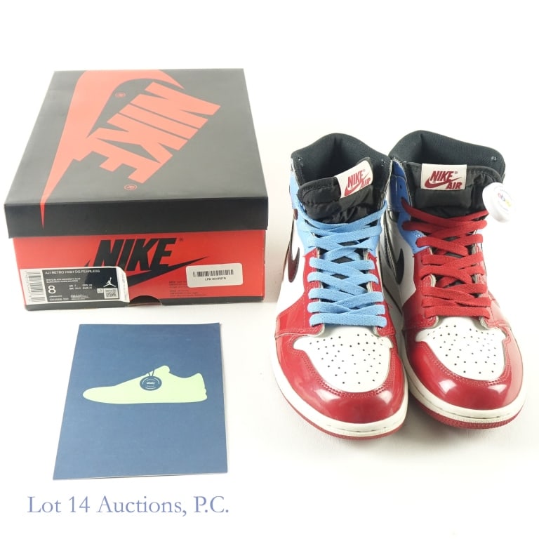 2019 Air Jordan 1 Retro OG Fearless (Size 8) (COA): 2019 Air Jordan I Retro High OG Fearless UNC Chicago NBA Basketball Sneakers / Shoes (Men's Size 8) (Original Box, Paper, & Contents) (Brand New / New In Box - NIB / Never Worn) (eBay Authenticity Gua