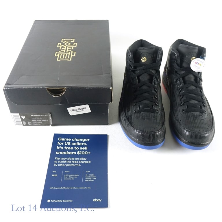 2019 Nike Air Jordan 2 Retro BHM (Size 9) (COA): 2019 Nike Air Jordan II Retro BHM NBA Basketball Sneakers / Shoes (Men's Size 9) (Original Box & Paper) (Brand New / New In Box - NIB / Never Worn) (eBay Authenticity Guarantee) (Colorway - Black/Meta