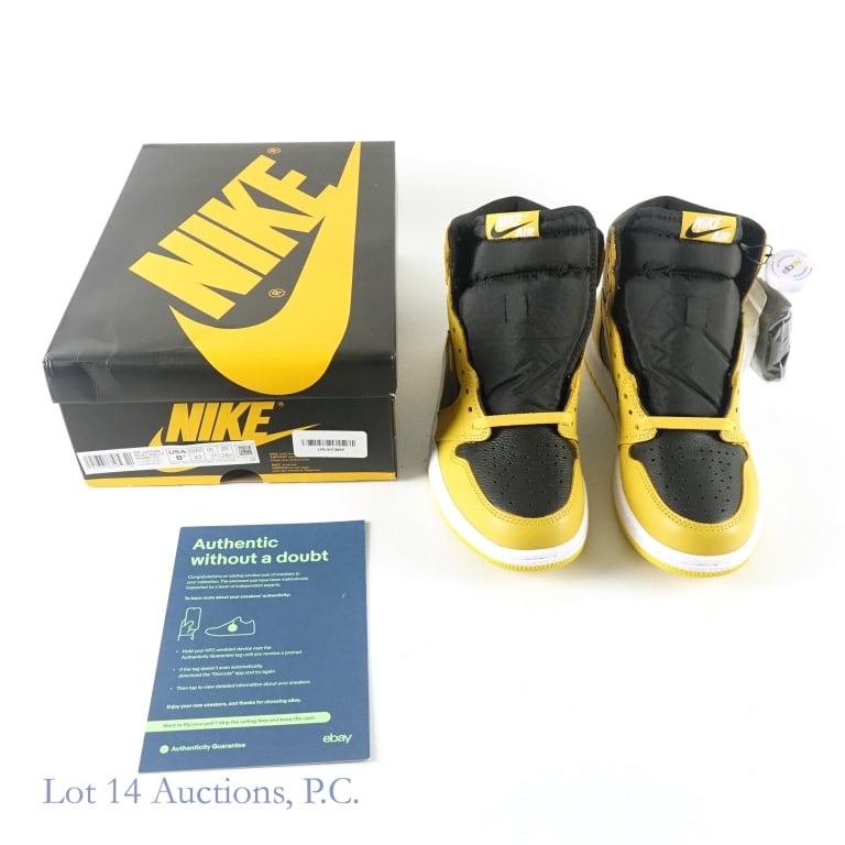 2021 Air Jordan 1 Retro High Pollen (Size 8.5) (COA): 2021 Air Jordan 1 Retro High Pollen NBA Basketball Sneakers / Shoes (Men's Size 8.5) (Original Box & Paper) (Brand New / New In Box - NIB / Never Worn) (eBay Authenticity Guarantee) (Colorway - Pollen