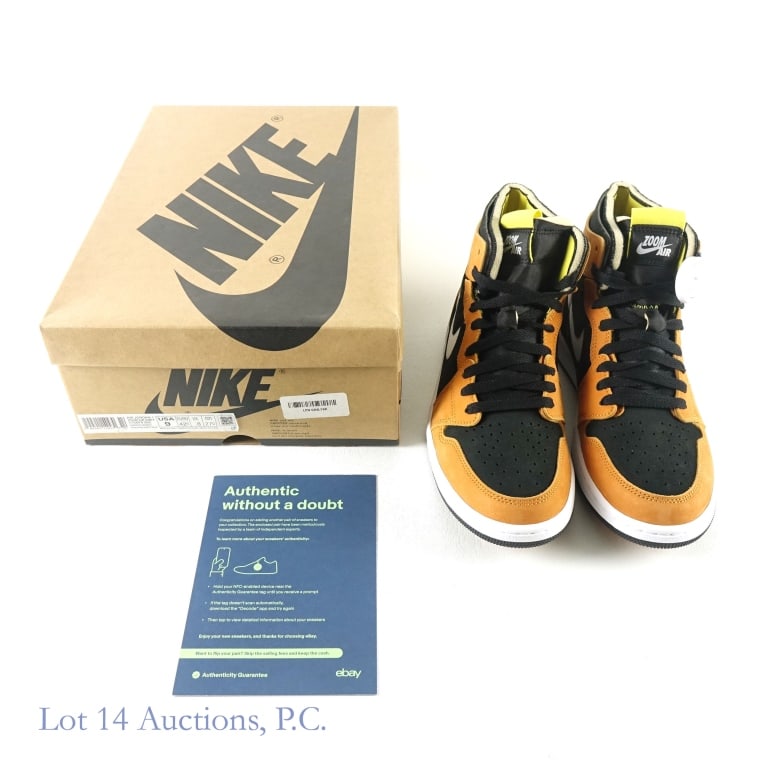 2021 Air Jordan 1 High Zoom Air CMFT (Size 9) (COA): 2021 Air Jordan I High Zoom Air CMFT NBA Basketball Sneakers / Shoes (Men's Size 9) (Original Box & Paper) (Brand New / New In Box - NIB / Never Worn) (eBay Authenticity Guarantee) (Colorway - Black/W