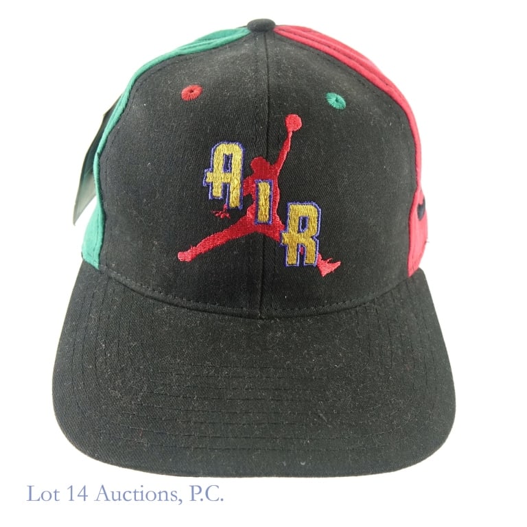 1992 Nike Air Jordan Collection Hat (New W/Tags): 1992 Nike Air Jordan Collection Red Black & Green Snapback Style Hat (Vintage - VTG / Original - OG) (Brand New / Never Worn / Original Tags / New Old Stock - NOS / New Deadstock). This hat has never
