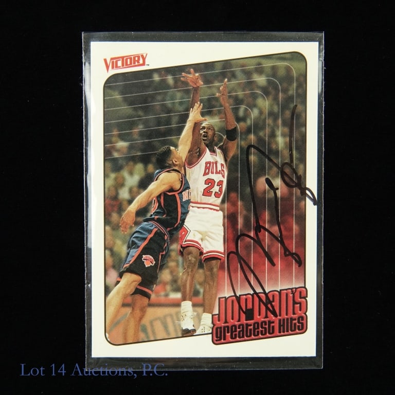 Michael Jordan Signed Upper Deck Victory NBA Card: Autographed 1999 Upper Deck Victory #429 Michael Jordan Auto (Hand Signed) NBA Basketball Trading Card. Lot 14 guarantees the authenticity of this signature (read auction info for details). Arguably t