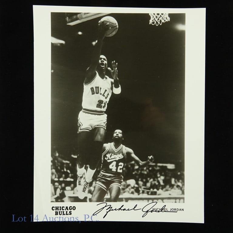Michael Jordan Signed NBA Photo (Rookie Year): Michael Jordan Autographed 8x10 NBA Basketball Photo (Rookie Year). Lot 14 guarantees the authenticity of this signature and item (read auction info for details). According to the consignor, this sign