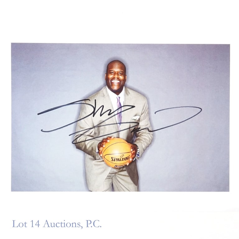 Shaquille O'Neal Signed NBA Basketball TNT Photo: Shaquille O'Neal Autographed NBA Basketball Photograph (NBA On TNT) (8 x 10). Lot 14 guarantees the authenticity of this signature (read auction info for details). Arguably the most dominant center in