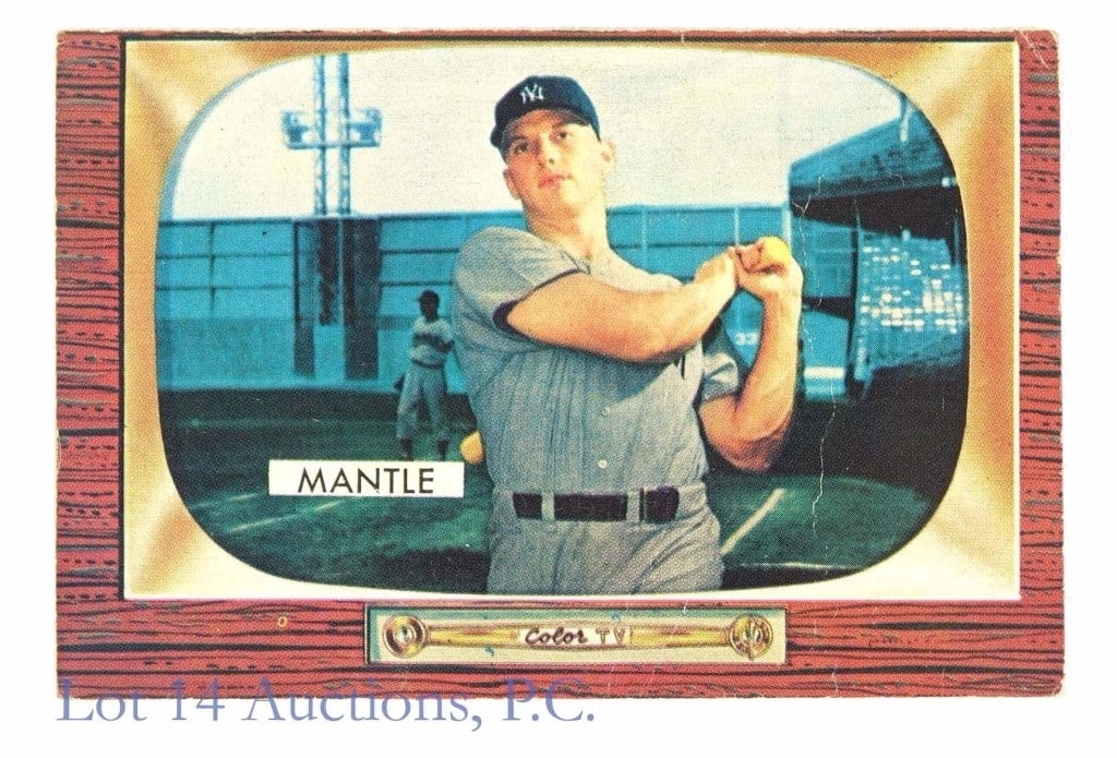 1955 Bowman #202 Mickey Mantle Baseball Card: 1955 Bowman #202 Mickey Mantle MLB Baseball Trading Card. Affectionately known as the "The Mick" and "The Commerce Comet", Mantle is one of the most iconic names in American sports history. A 20x All-