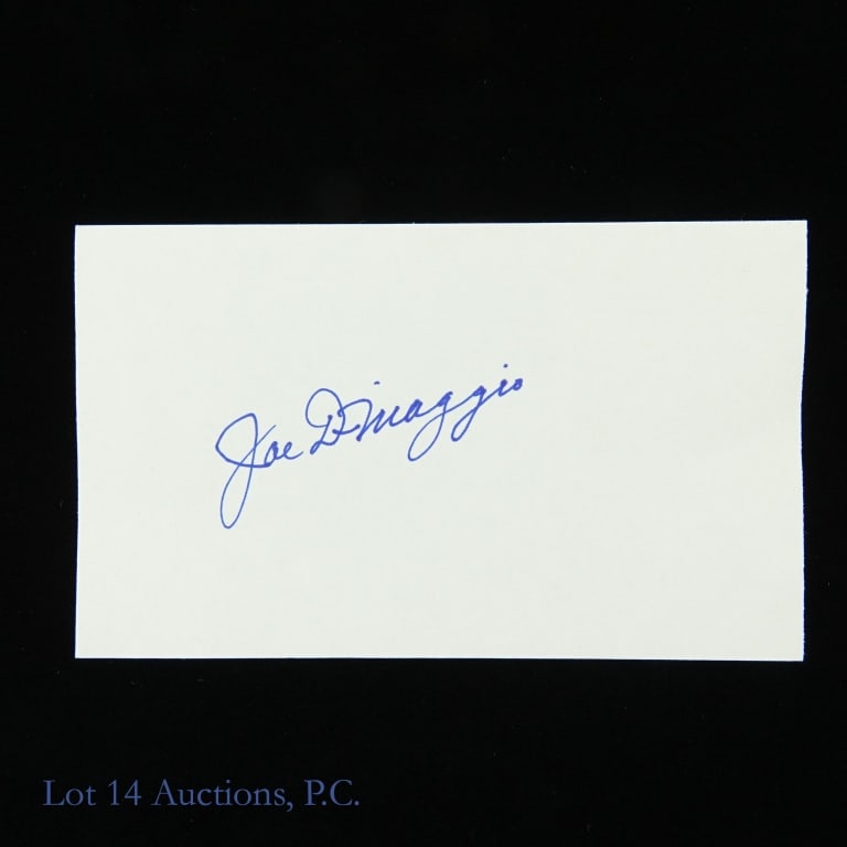 Joe DiMaggio Signed Index Cut Signature Auto: Joe DiMaggio Autographed Index Cut Signature Auto MLB Baseball Card. Lot 14 guarantees the authenticity of this signature (read auction info for details). Born Giuseppe Paolo DiMaggio and affectionate