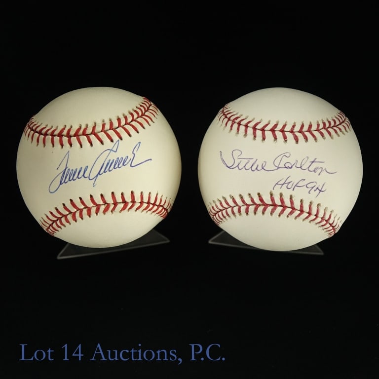Tom Seaver & Steve Carlton Signed MLB Baseballs: Tom Seaver Signed Official William D. White National League MLB Baseball / Steve Carlton Signed Official Allan H. Selig MLB Baseball (2 Autographed Baseballs Total). Two players who were briefly on th