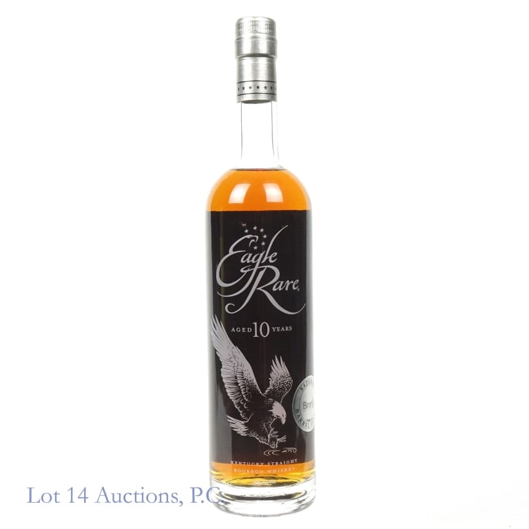 Eagle Rare Bourbon - 10 Yr (Binny's Store Pick): Eagle Rare Kentucky straight bourbon whiskey. 10 years. 45% ABV. 90 proof. 750 ml. Etch: Sazerac Barrel Select (Barrel #010) for Binny's Beverage Depot (Niles, IL). Buffalo Trace Distillery.