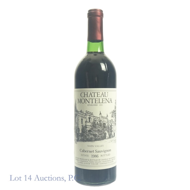Chateau Montelena Napa Valley Cabernet Sauvignon, 13.5% ABV, 750 ml, Vintage: 1986: Chateau Montelena Napa Valley Cabernet Sauvignon, 13.5% ABV, 750 ml, Vintage: 1986, Region: Napa Valley, California. 96 rating on Wine Advocate. Original owner stored wine in basement. "This great win