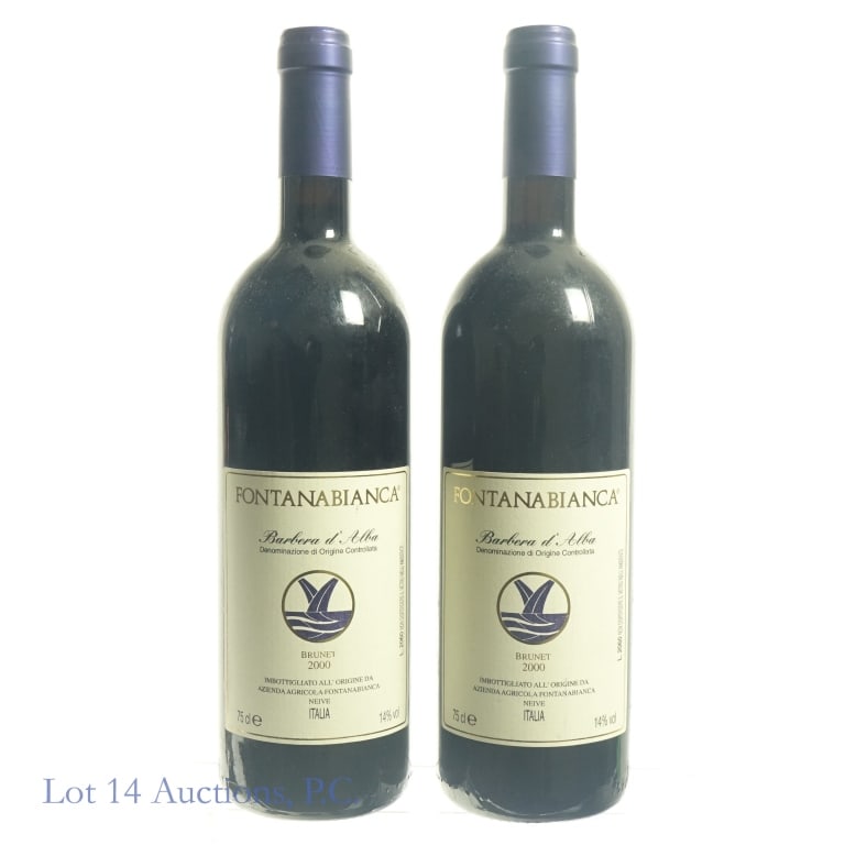 2000 Fontanabianca Barbera d' Alba Brunet (2): 2000 Fontanabianca Barbera d' Alba Brunet, 14% ABV, 750 ml, Vintage: 2000, Region: Piedmont, Italy (x2)