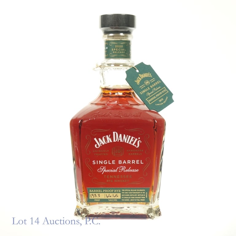 Jack Daniel's SB Special Release Rye (2020): Jack Daniel's Single Barrel Special Release Tennessee Rye (2020), 133.3 Proof, 750 ml, Bottled: 11-10-20, Barrel #20-06997, Bottle #BPR-01460.