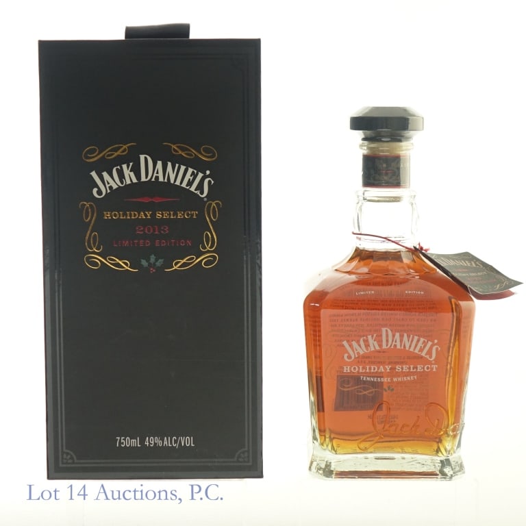 Jack Daniel's Holiday Select Tenn. Whiskey (2013): Jack Daniel's Holiday Select Tennessee Whiskey (2013), 98 Proof, 750 ml, Bottle #57734. Case included.