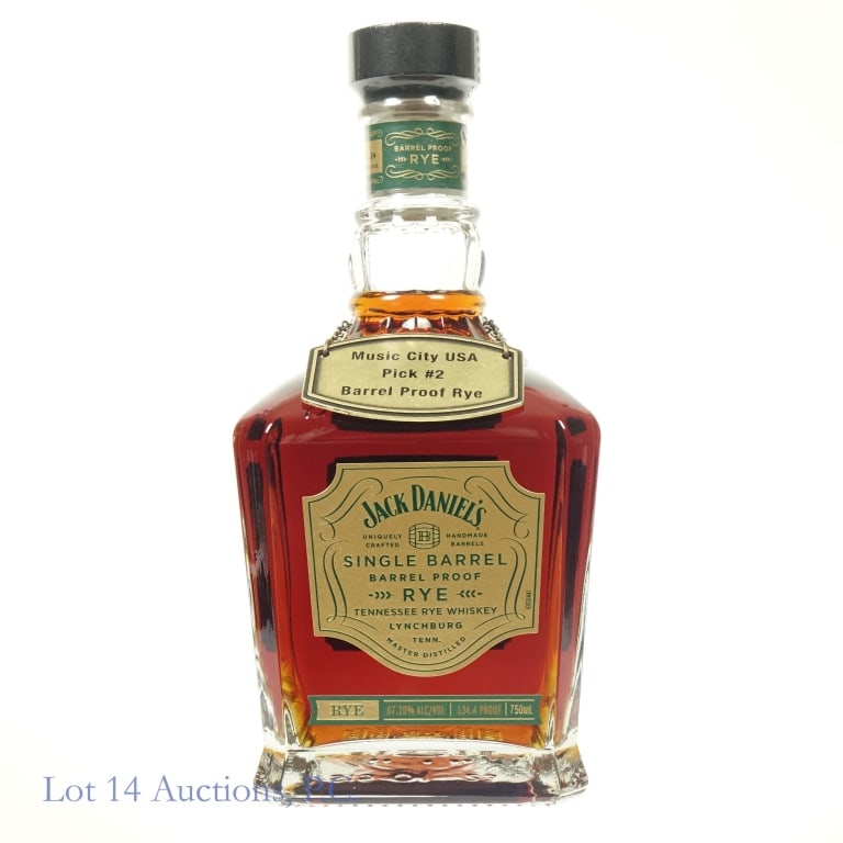 Jack Daniel's SB Barrel Proof Rye Store Pick 2024: Jack Daniel's Single Barrel Barrel Proof Rye, 134.4 Proof, 750 ml, Music City USA Pick #2, Bottled; 04-05-24, Barrel #24-24517.
