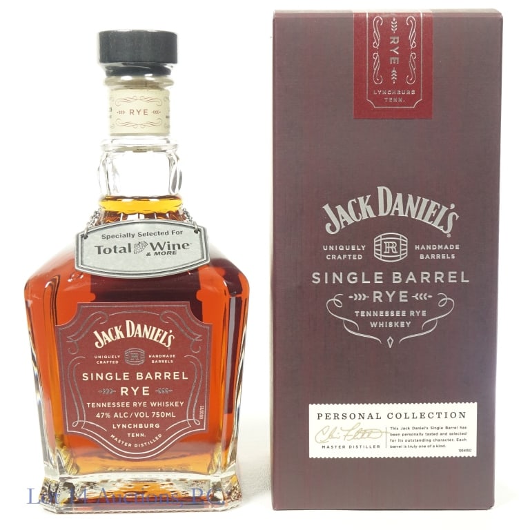 Jack Daniel's Single Barrel Rye Store Pick: Jack Daniel's Single Barrel Rye (2023), 94 Proof, 750 ml, Total Wine & More Private Selection, Bottled: 03-24-23, Barrel #23-02810. Box included with private selection neck tag.