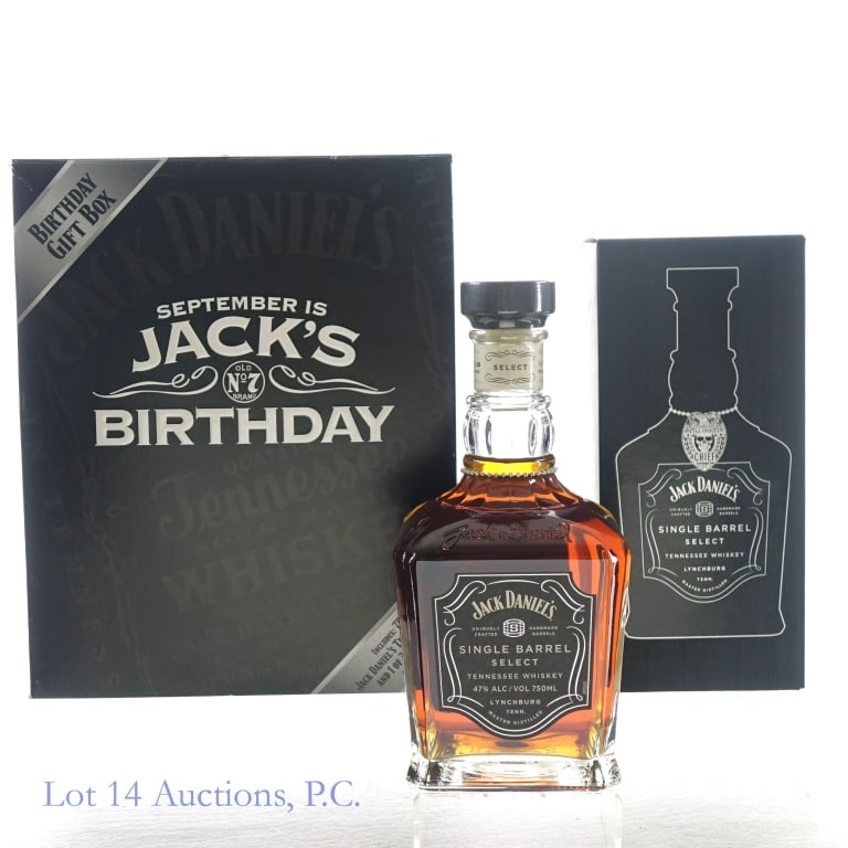 Jack Daniel's Chief & Jack's Birthday Gift Set (2): 1-Jack Daniel's Eric Church Chief Single Barrel Tennessee Whiskey, 94 Proof, 750 ml, Eric Church Double Down Tour (2019), Bottled: 12-11-18, Barrel #18-9417, Box included. 2-Jack Daniel's Tennessee Wh