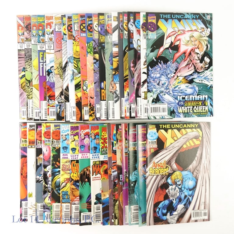 Uncanny X-Men MARVEL (38): Uncanny X-Men MARVEL (38). Lot of almost complete run of Uncanny X-Men spanning #311-350. Some key issues from this mutated group: #318- First team appearance of Generation X. #333- First full appeara