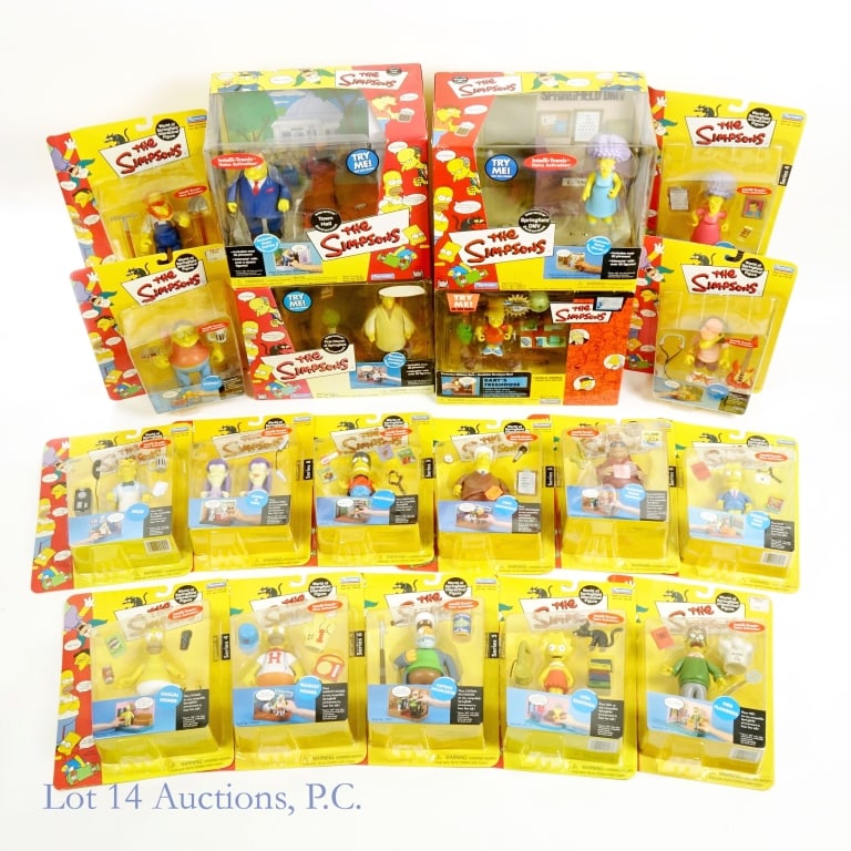 Simpsons Interactive Environments and Characters: Simpsons Interactive Environments and Characters. Four interactive Simpsons dioramas with corresponding character, all still in original packaging. Fifteen Simpsons characters all in original packagin
