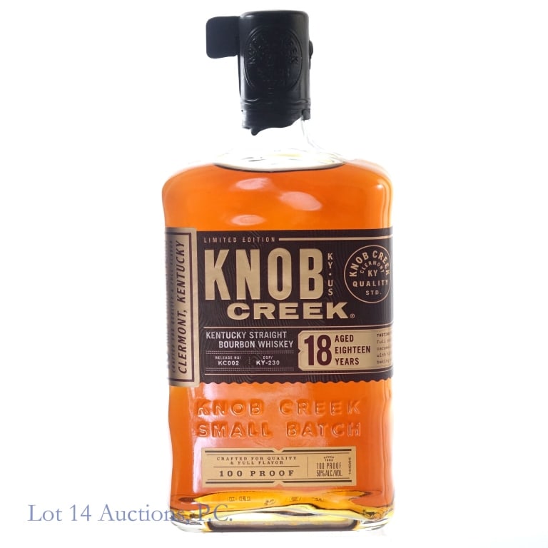 Knob Creek 18 Year Bourbon: Knob Creek 18 Year Bourbon, 100 Proof, 750 ml.