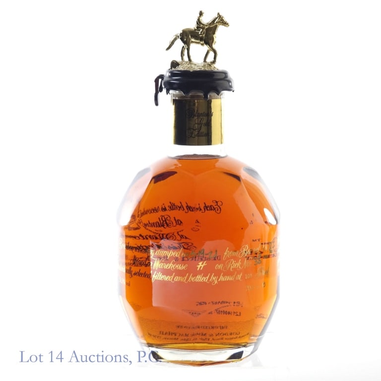 Blanton's Gold Edition Bourbon "B": Blanton's Gold Edition Bourbon, 103 Proof, 700 ml, Letter B, Dump Date: 05-19-21, Barrel #62, Bottle #13, Box and bag NOT included.