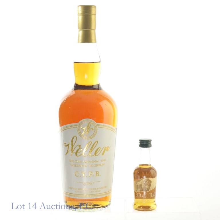 Weller CYPB & Buffalo Trace Bourbon Mini: 1-Weller CYPB Bourbon (2023), 95 Proof, 750 ml. 2-Buffalo Trace Bourbon Mini (2023), 90 Proof, 50 ml.