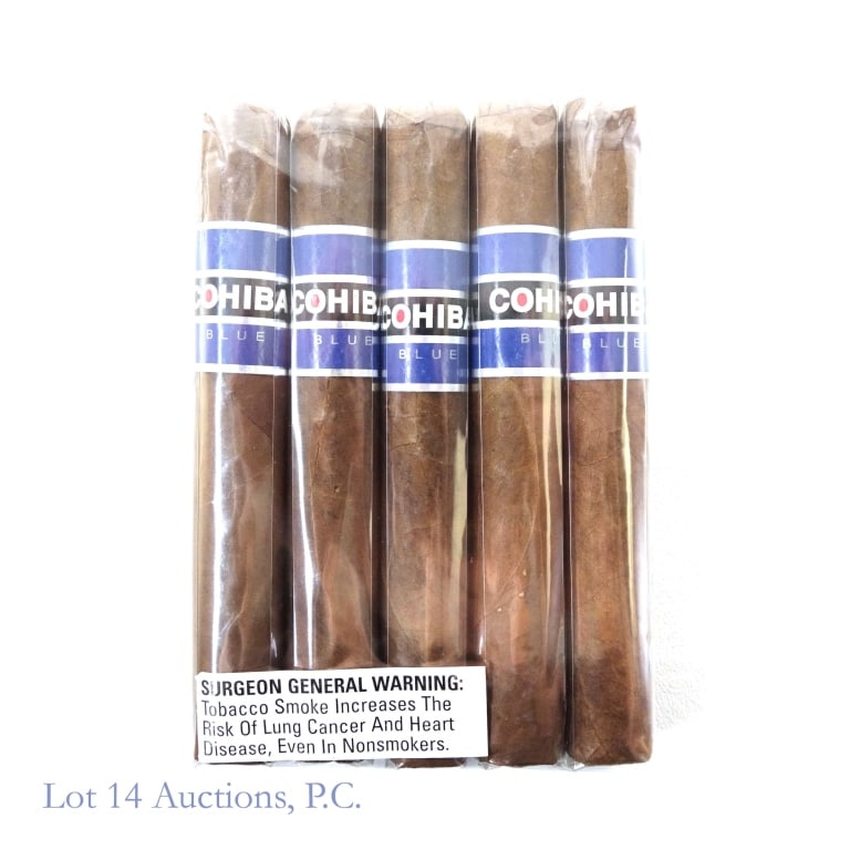 Cohiba Blue Robusto Cigars (5 Pack): Cohiba Blue Robusto Cigars, 5.5" x 50, Pack of 5, Medium strength, Wrapper: Honduras, Filler: Dominican, Honduras, Nicaragua.