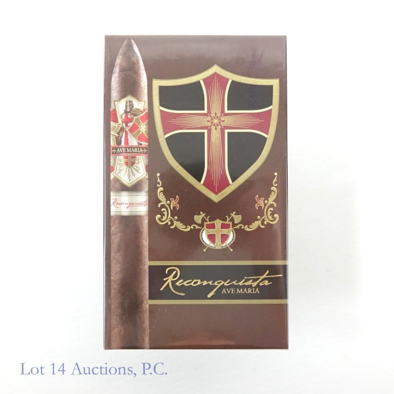 Ave Maria Reconquista Torpedo Cigars (5 Pack): Ave Maria Reconquista Torpedo Cigars, 7" x 54, Pack of 5, Wrapper: Brazilian Habano Oscuro, Medium strength.