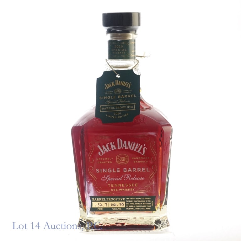 Jack Daniel's SB Special Release Rye (2020): Jack Daniel's SB Special Release Rye (2020), 132.7 Proof, 750 ml, Bottled: 11-10-20, Barrel #20-06980, Bottle #BPR-04037.