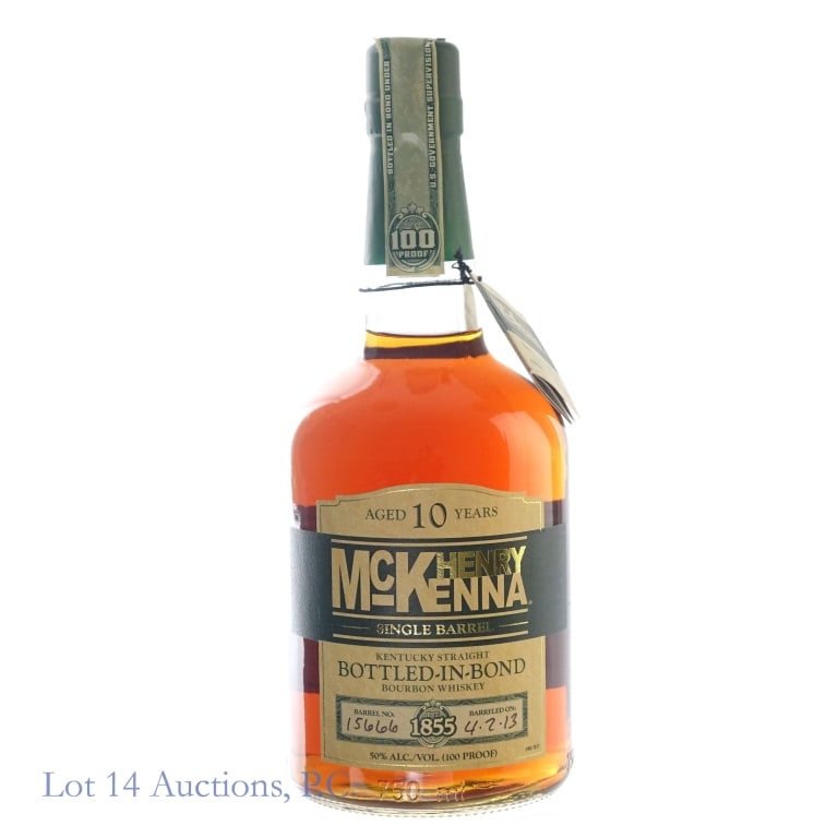 Henry McKenna 10 Year Single Barrel Bourbon: Henry McKenna 10 Year Single Barrel Bourbon, 100 Proof, 750 ml, Barreled: 04-02-13, Barrel #15666